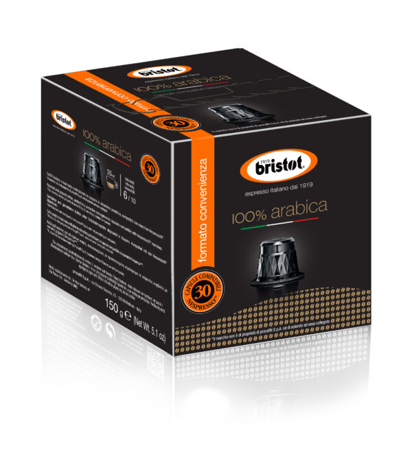 Bristot 100  Arabica   Nespresso Kompatible Kapseln 30 Sti 1 2ck
